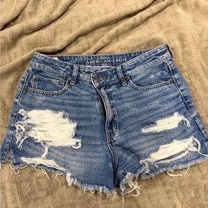 American Eagle Outfitters Distressed Light Blue Denim Jean Shorts